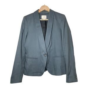 LOFT Womens Blazer Jacket Size 8T Tall Green Gray Office Business